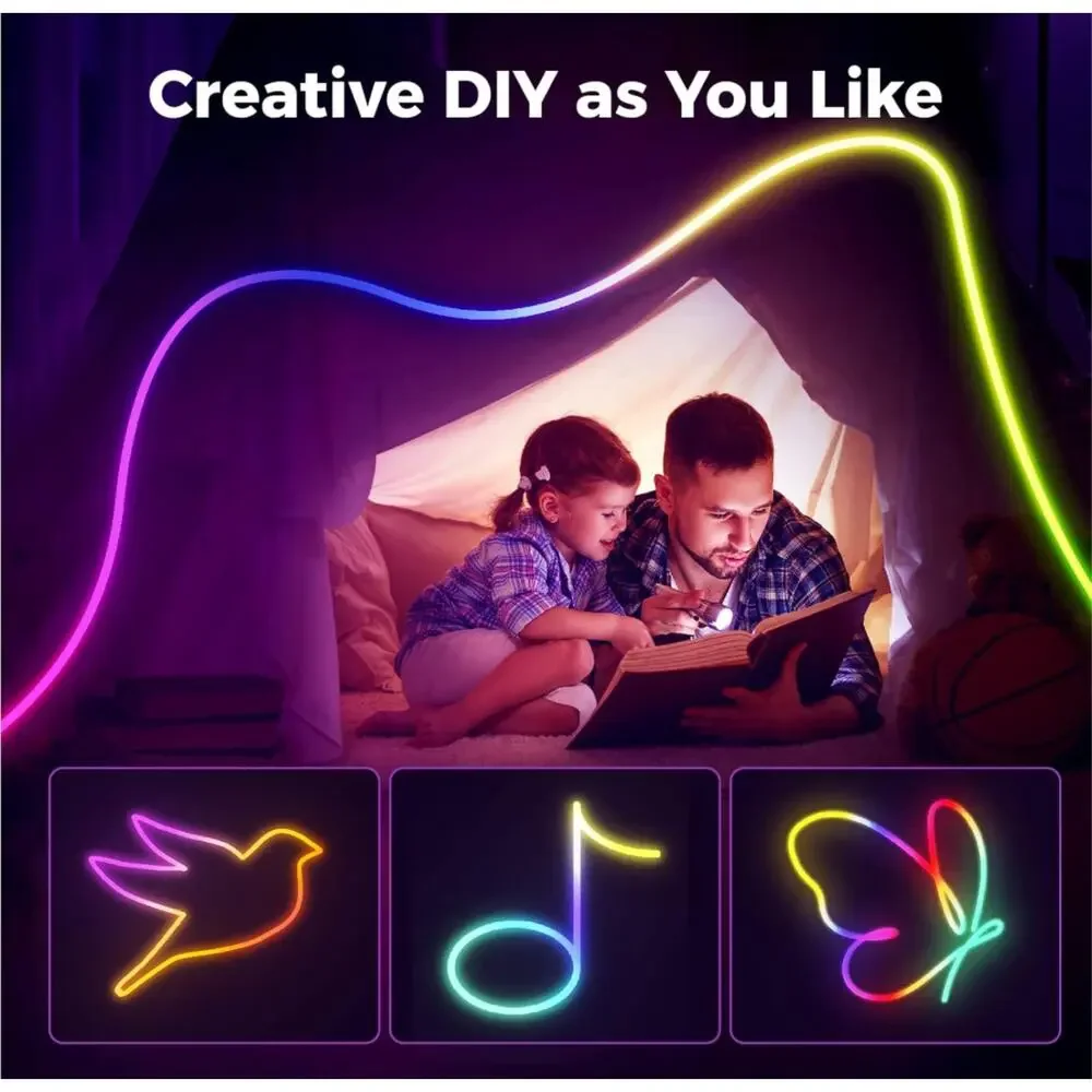 RGB-IC LED Rope Light - Dynamic Neon Rope Light with Remote, - Picture 6 of 7